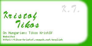 kristof tikos business card